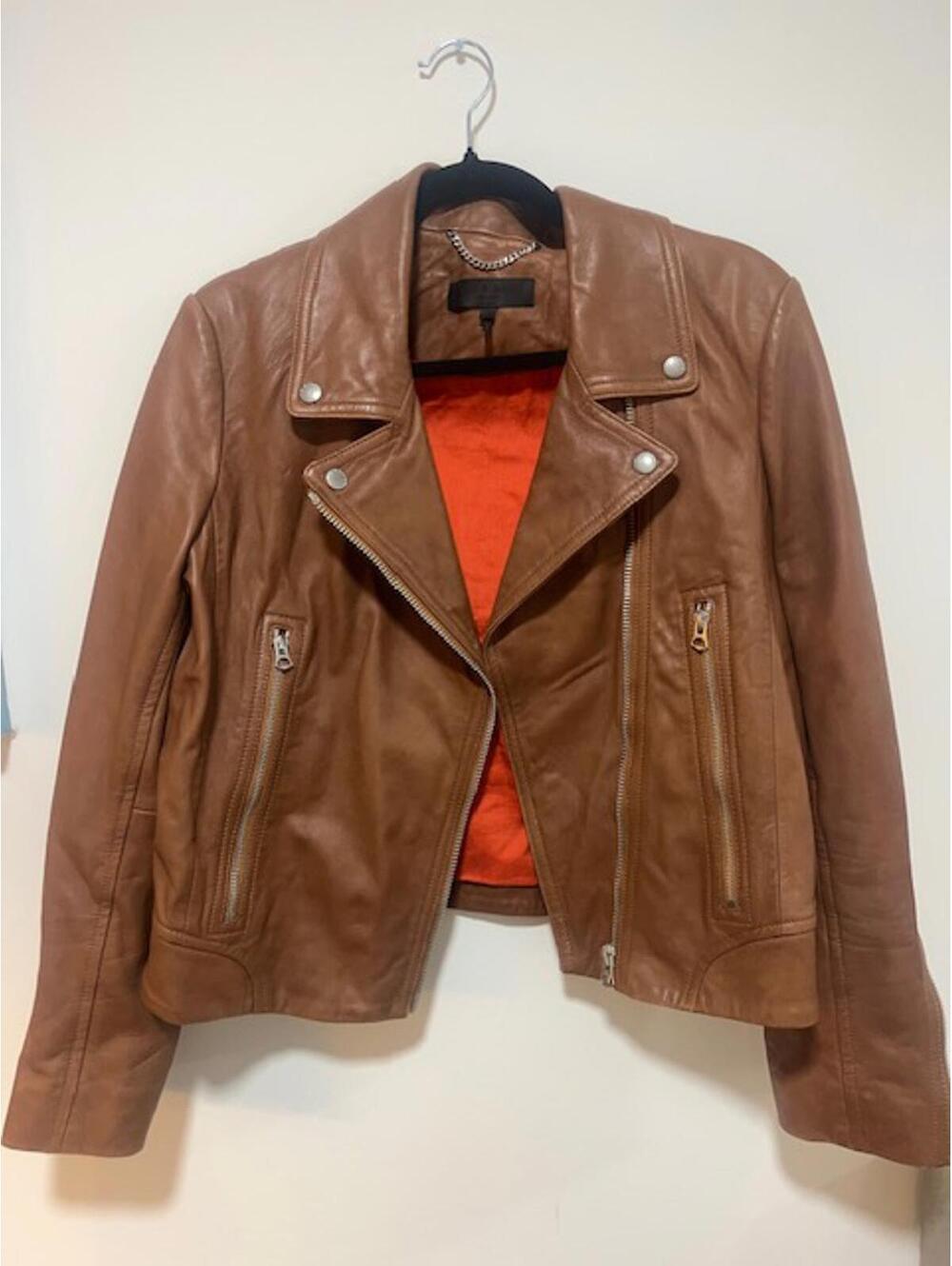 rag & bone brown leather moto jacket